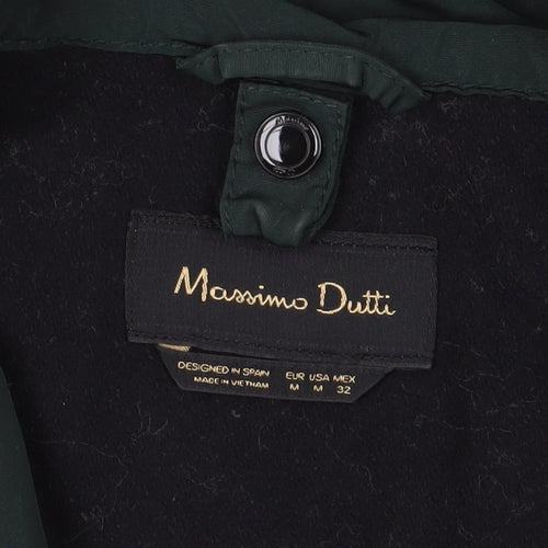 Massimo Dutti Women's Green Parka Coat Size 4