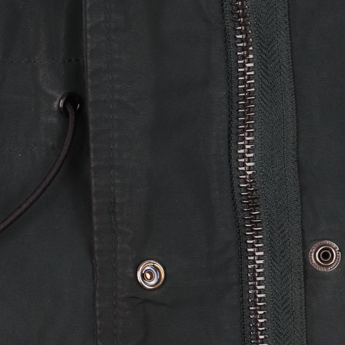 Massimo Dutti Women's Green Parka Coat Size 4