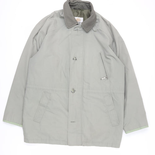 Aldon Men's Grey Basic Jacket L Collared Zip Casual