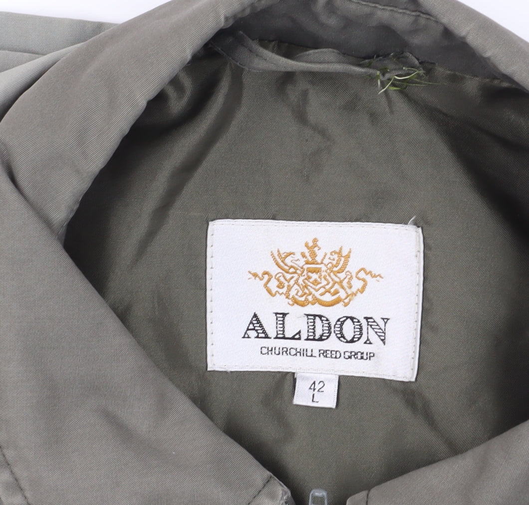 Aldon Men's Grey Basic Jacket L Collared Zip Casual