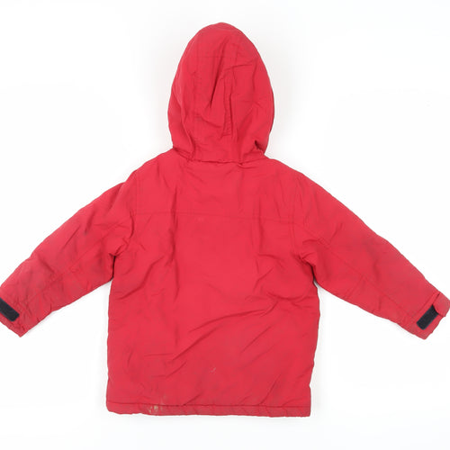 Next Boys Red Hooded Parka Jacket 4 Years