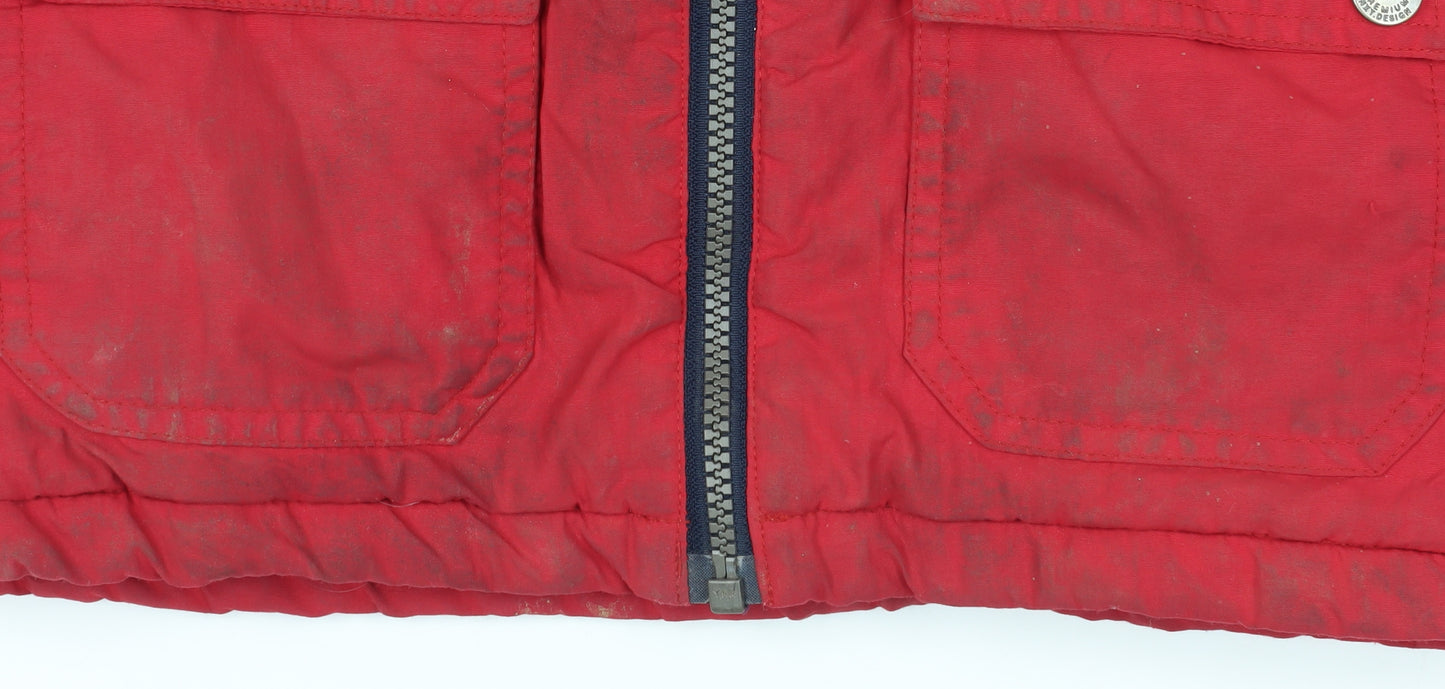 Next Boys Red Hooded Parka Jacket 4 Years