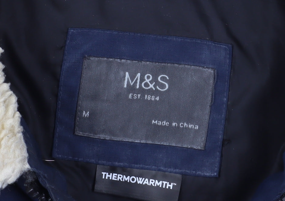 Marks and Spencer Men's Blue Puffer Jacket M