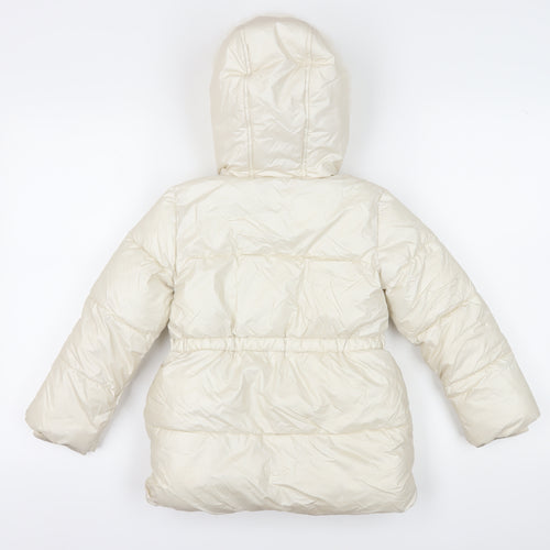 Marks & Spencer Girls White Puffer Jacket 7 Years, Winter Style