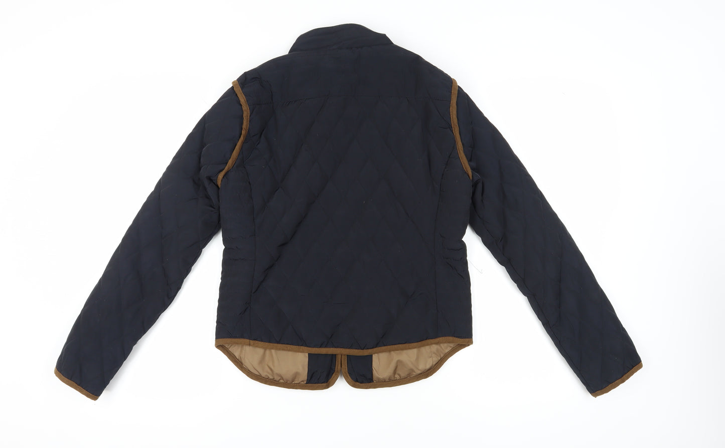 Zara Women's Blue Quilted Jacket, Size 12