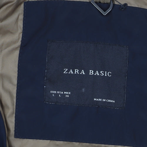 Zara Women's Blue Quilted Jacket, Size 12