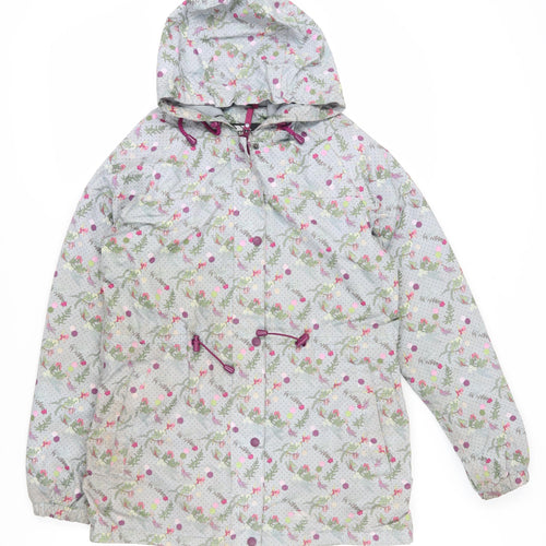 Trespass Women's Grey Floral Rain Coat Size M