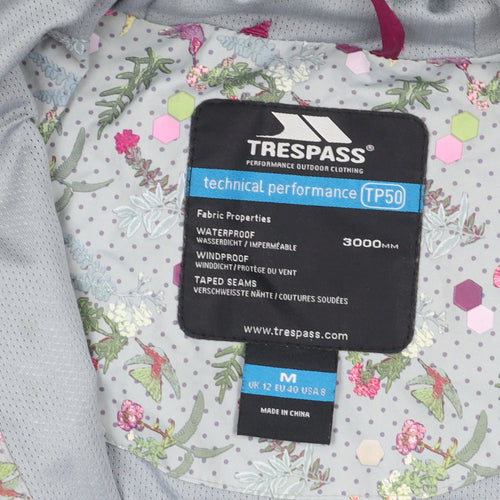 Trespass Women's Grey Floral Rain Coat Size M