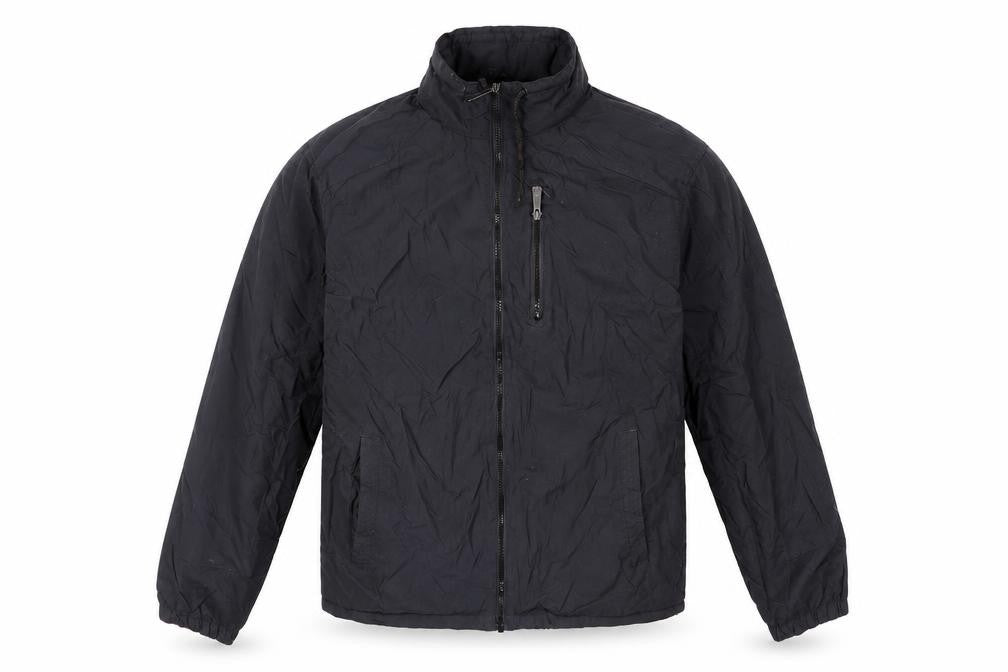 Front view of Urban Spirit Men's Black Nylon Jacket, size L, Full Zip