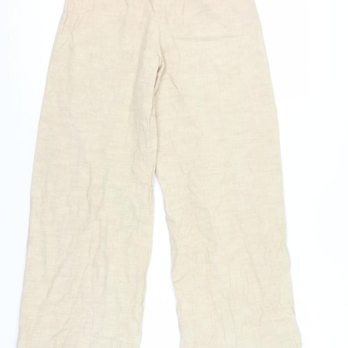 Zara Women's Beige Wide-Leg Trousers XS