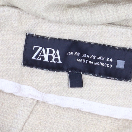 Zara Women's Beige Wide-Leg Trousers XS