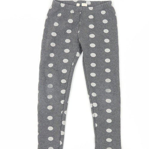 Gap Kids Grey Polka Dot Leggings, Girls, Size L, Ankle Length