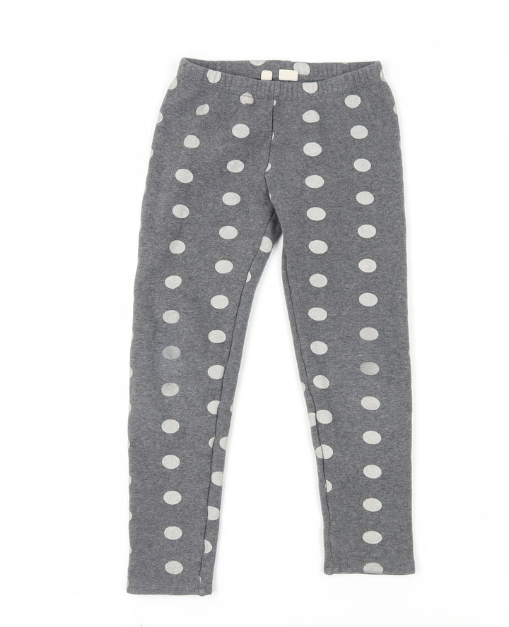Gap Kids Grey Polka Dot Leggings, Girls, Size L, Ankle Length