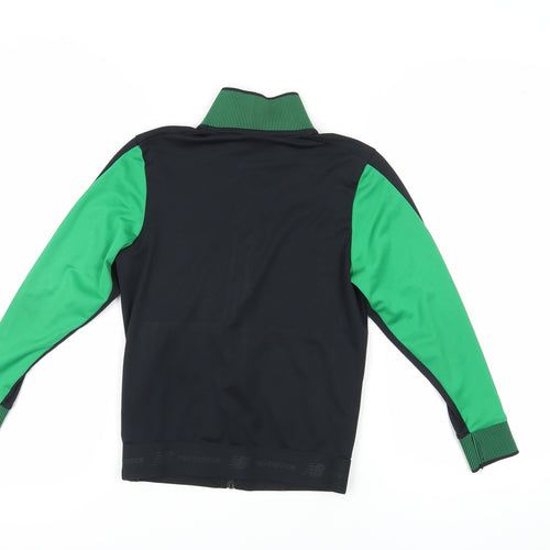 New Balance Boys Sweatshirt, Black and Green, 9-10 Years, Full Zip
