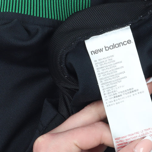 New Balance Boys Sweatshirt, Black and Green, 9-10 Years, Full Zip