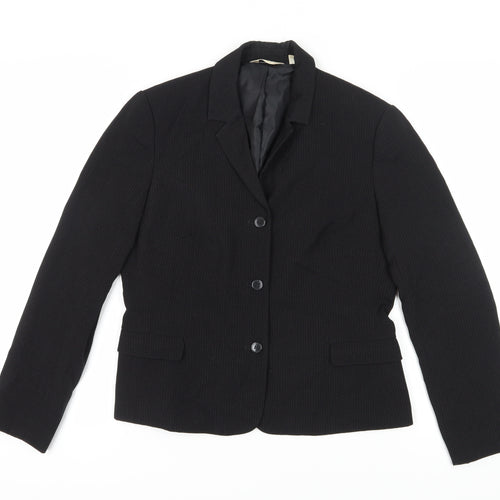 Next Women's Black Blazer, Size 12, Notch Lapel, Lined