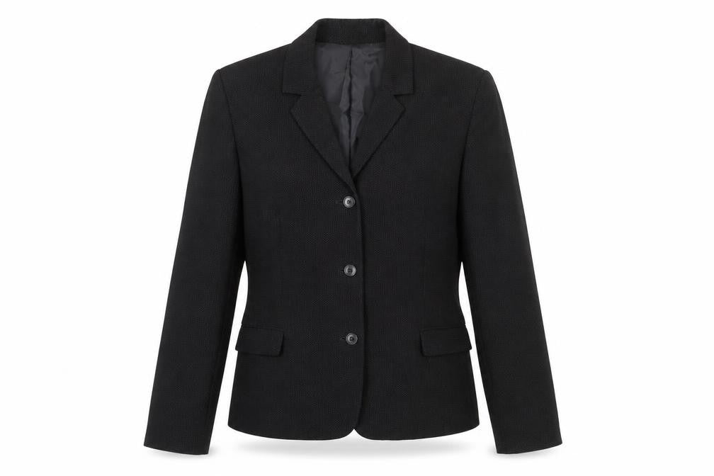 Front view of Next Women's Black Blazer, size 12, Notch Lapel, Lined