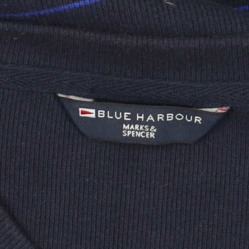 Marks and Spencer Men's Blue Striped Sweatshirt L
