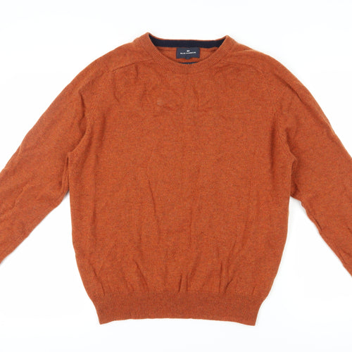Blue Harbour Men's Orange Wool Pullover Jumper L