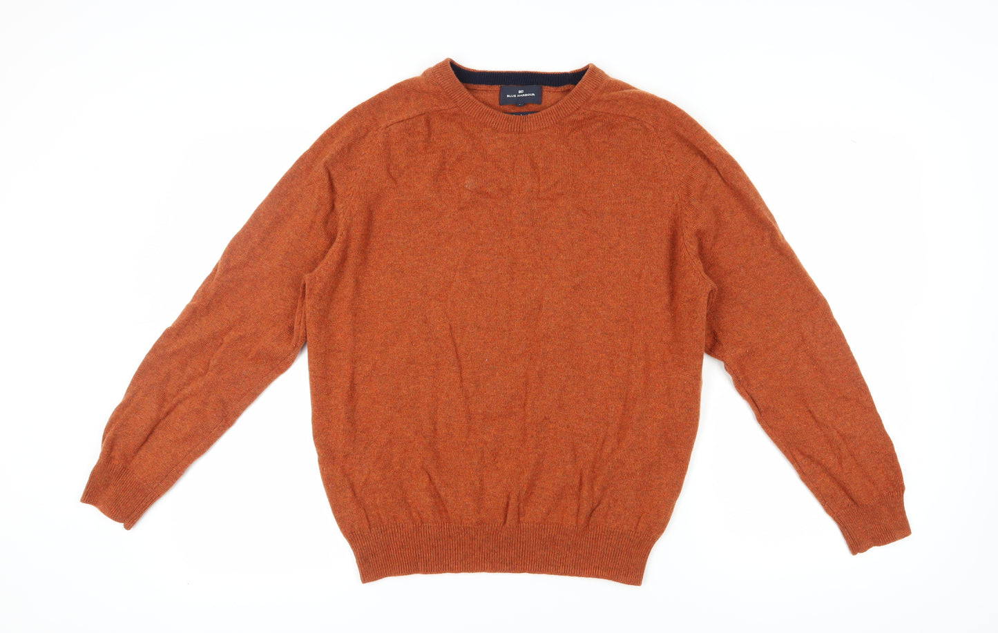 Blue Harbour Men's Orange Wool Pullover Jumper L
