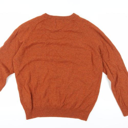Blue Harbour Men's Orange Wool Pullover Jumper L