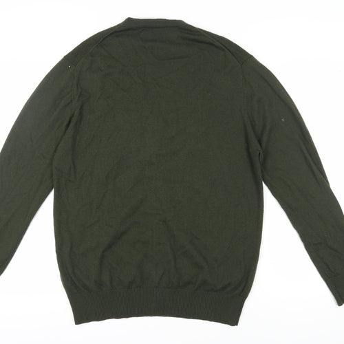 Charles Tyrwhitt Green Wool Cardigan, Men's L, V-Neck