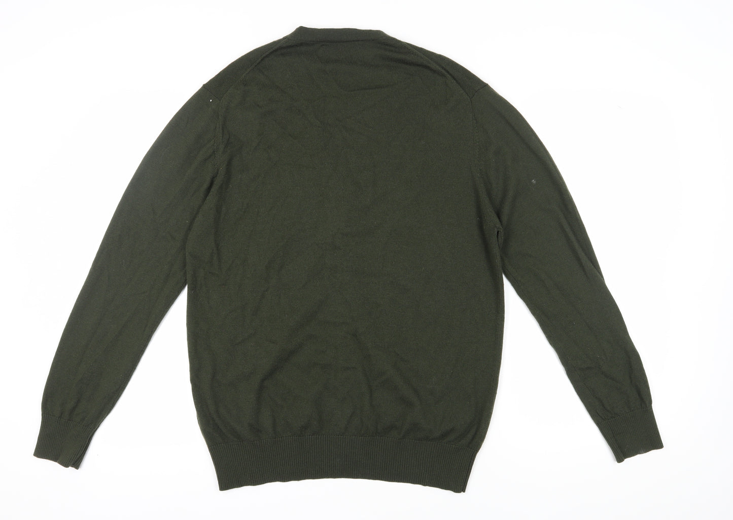 Charles Tyrwhitt Green Wool Cardigan, Men's L, V-Neck