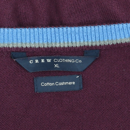 Crew Clothing Co. Men's XL Purple V-Neck Pullover Jumper