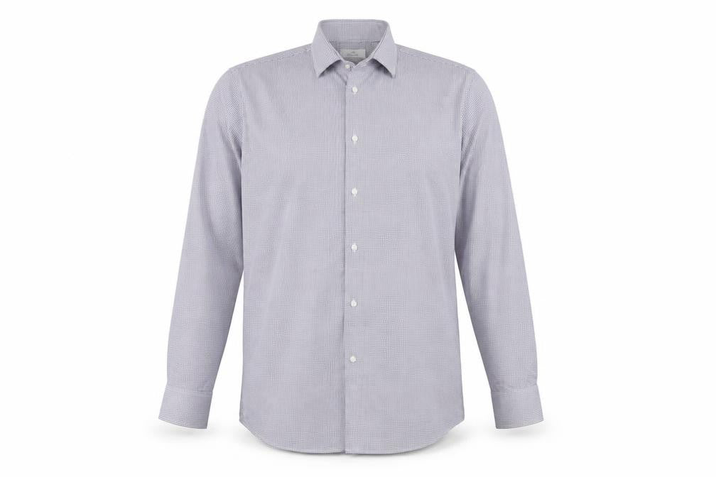 Next Men's Purple Check Dress Shirt 16.5 Collar