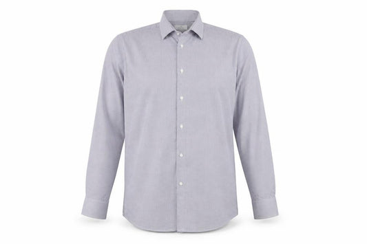 Front view of Next Men's Purple Check Dress Shirt 16.5 Collar