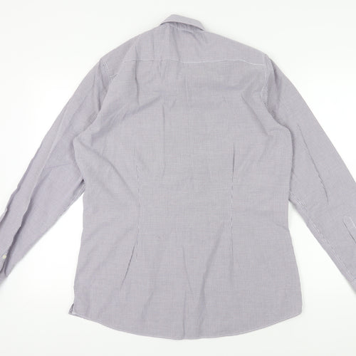 Next Men's Purple Check Dress Shirt 16.5 Collar