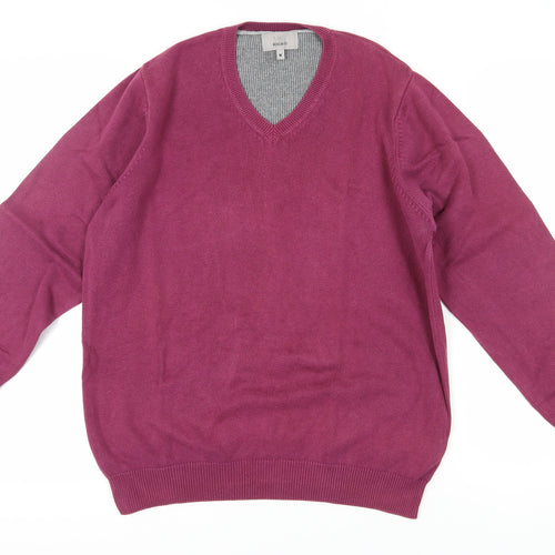 Marks and Spencer Men's Purple M Cotton Pullover Jumper