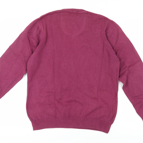 Marks and Spencer Men's Purple M Cotton Pullover Jumper