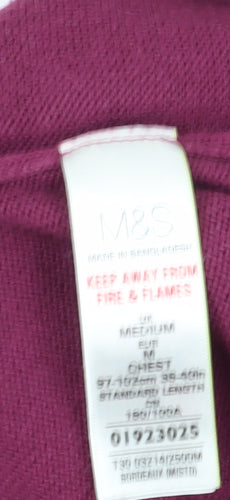 Marks and Spencer Men's Purple M Cotton Pullover Jumper