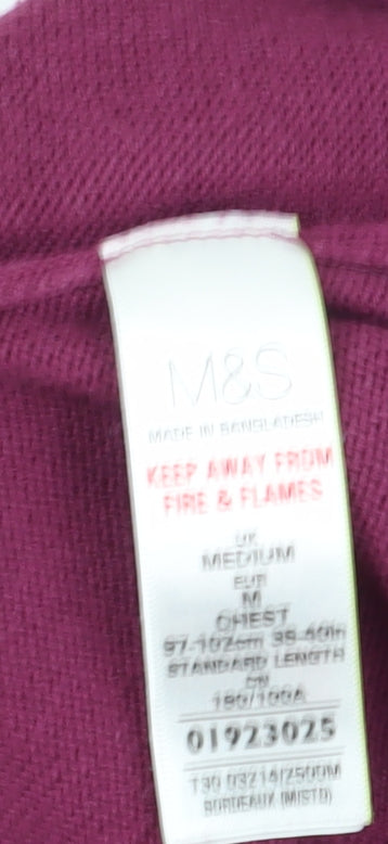 Marks and Spencer Men's Purple M Cotton Pullover Jumper