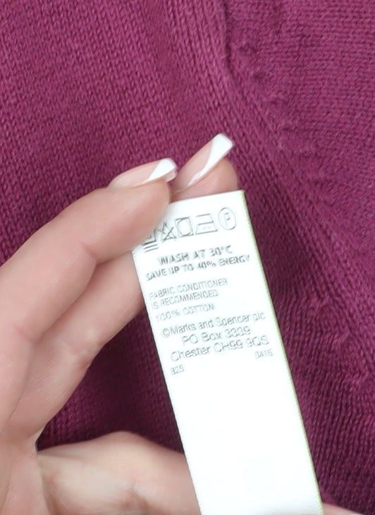 Marks and Spencer Men's Purple M Cotton Pullover Jumper