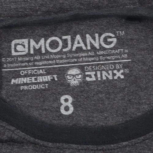 Next Boys Minecraft Grey Black Long Sleeve T-Shirt 8 Years