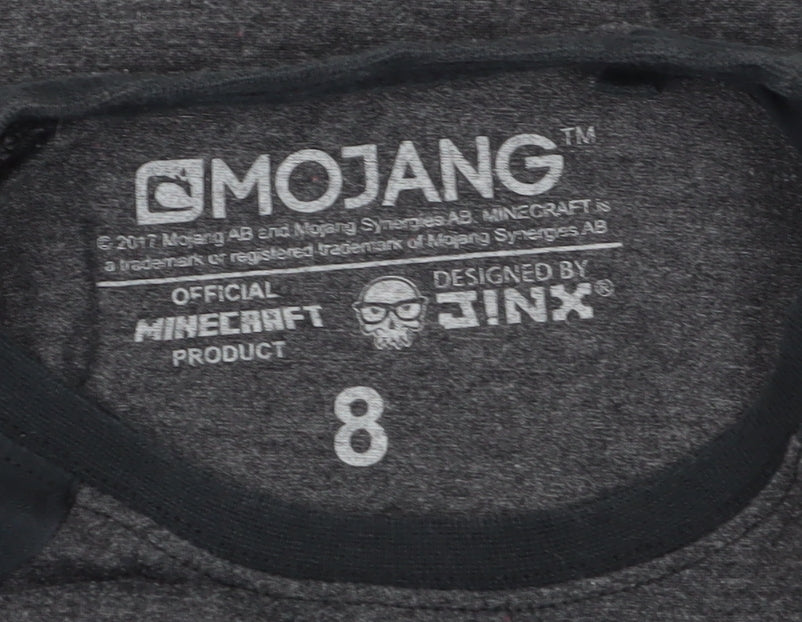 Next Boys Minecraft Grey Black Long Sleeve T-Shirt 8 Years