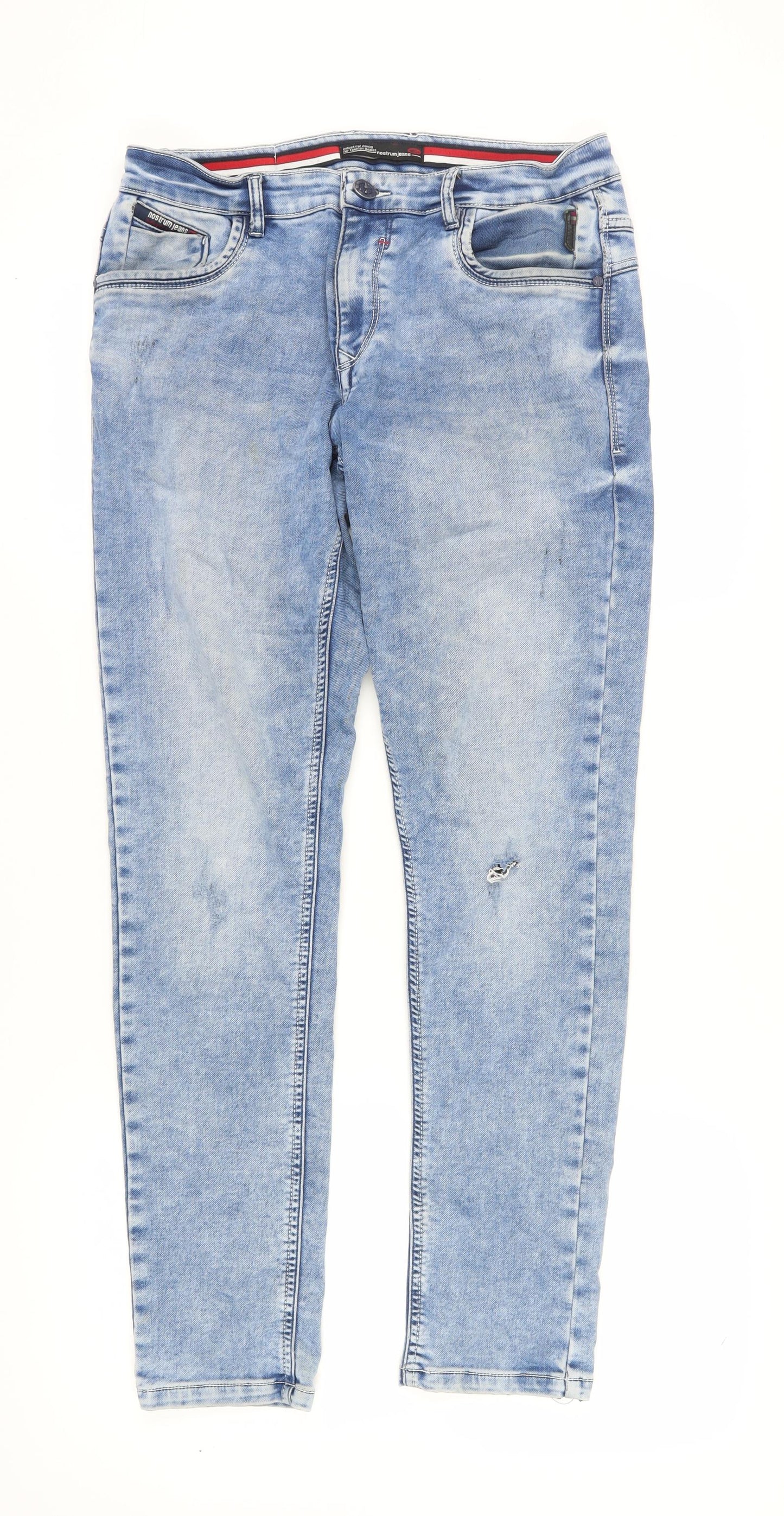 Nostrum Men's Light Blue Slim Fit Tapered Jeans 33