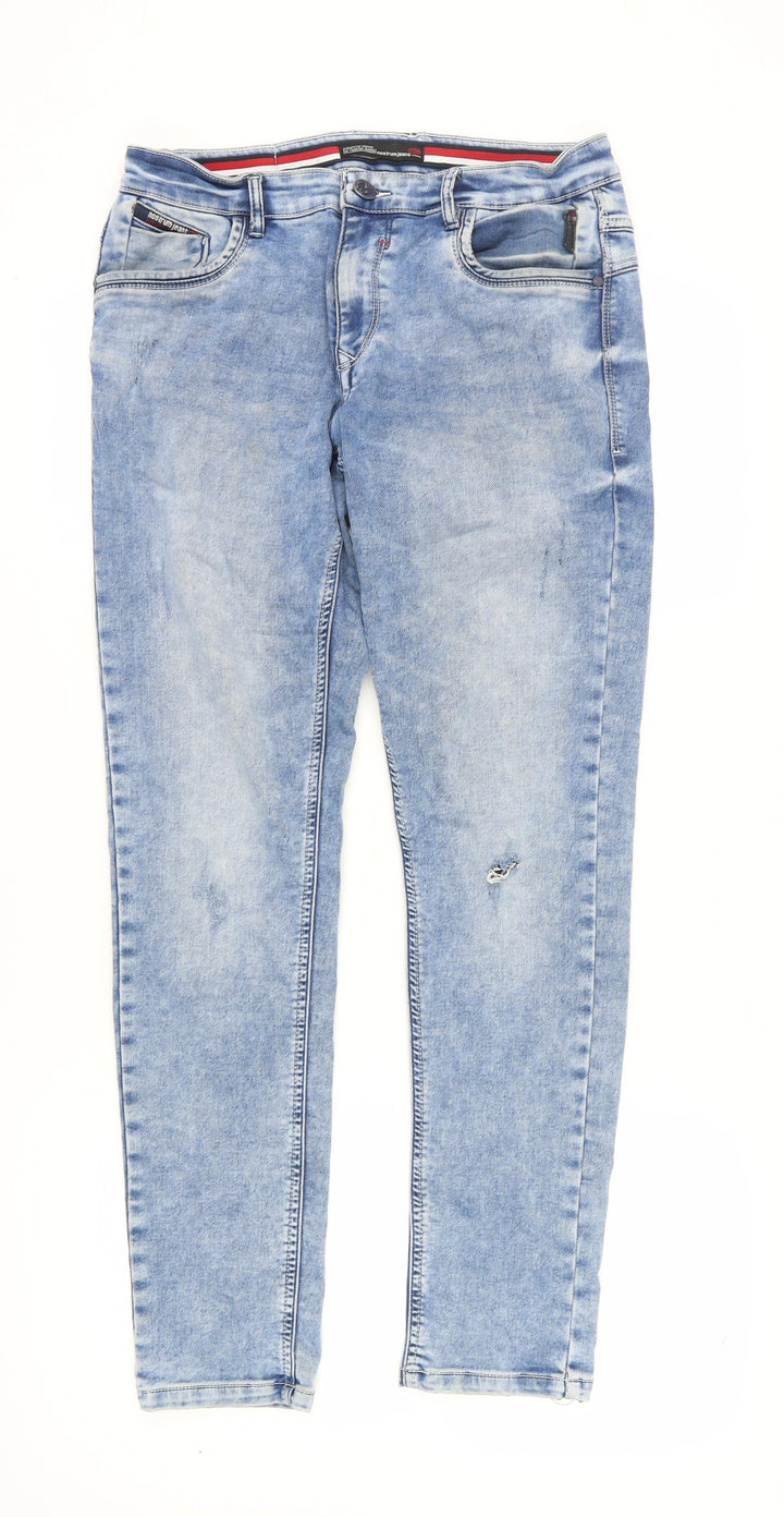 Nostrum Men's Light Blue Slim Fit Tapered Jeans 33