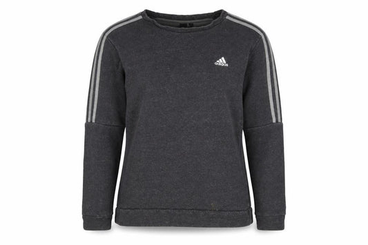 Front view of Adidas unisex black pullover sweatshirt m