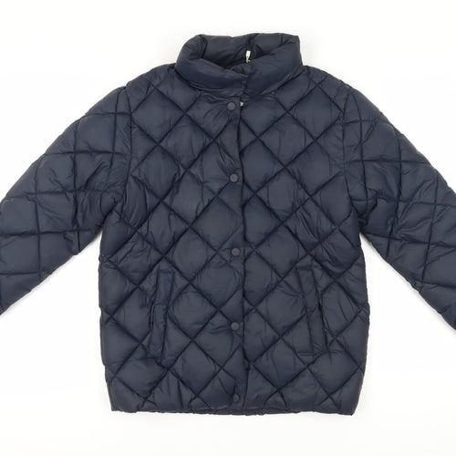 MNG Boys Blue Quilted Jacket 13-14 Years Lined Mid-Length