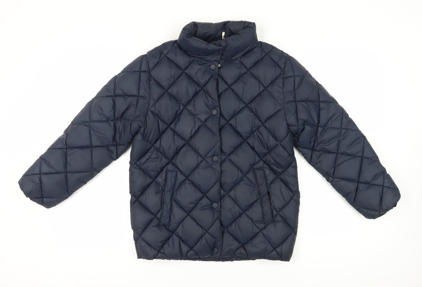 MNG Boys Blue Quilted Jacket 13-14 Years Lined Mid-Length