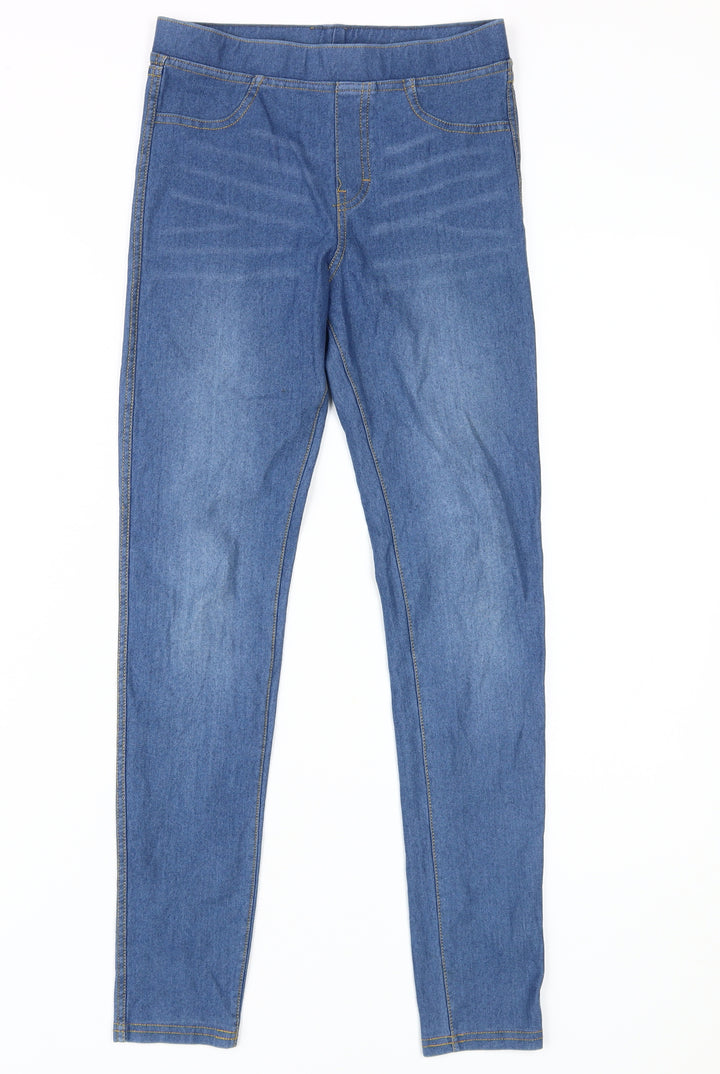 H&M Girls Blue Skinny Jeans, Size 11-12 Years, Stretch Denim