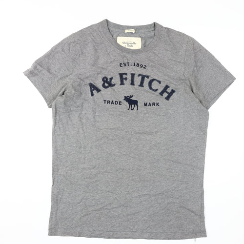 Abercrombie & Fitch Men's Grey XL Logo T-Shirt