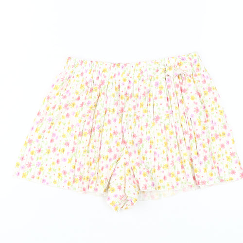 Zara Girls' Floral Shorts, Multicoloured, Size 11-12, Pleated