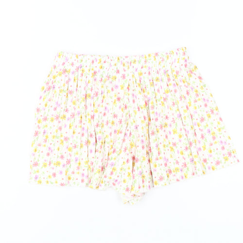 Zara Girls' Floral Shorts, Multicoloured, Size 11-12, Pleated