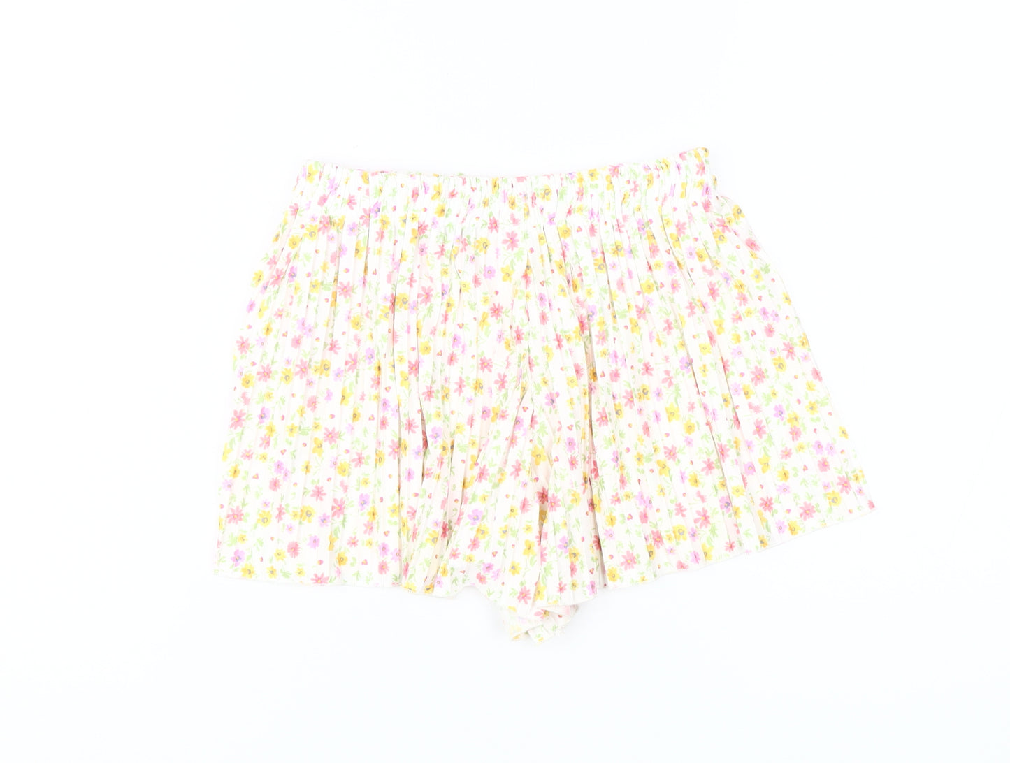 Zara Girls' Floral Shorts, Multicoloured, Size 11-12, Pleated