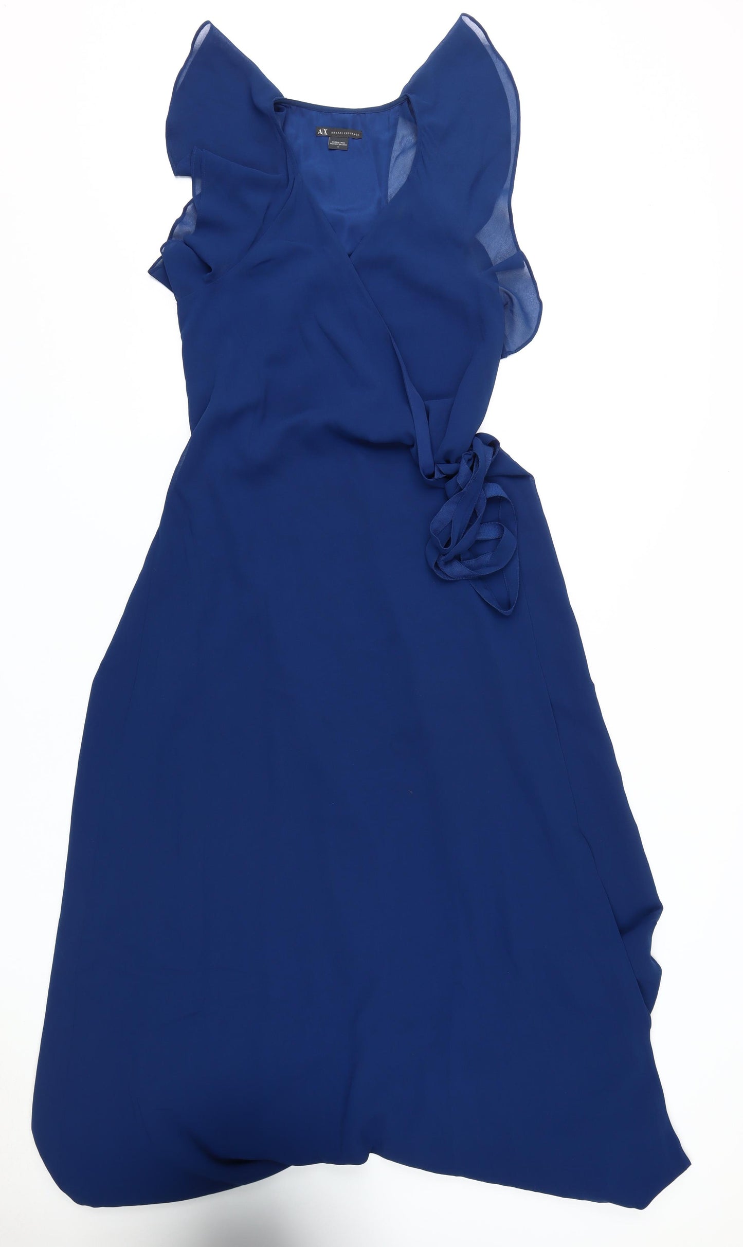 Armani Exchange Women's Blue Wrap Midi Dress, Size 10