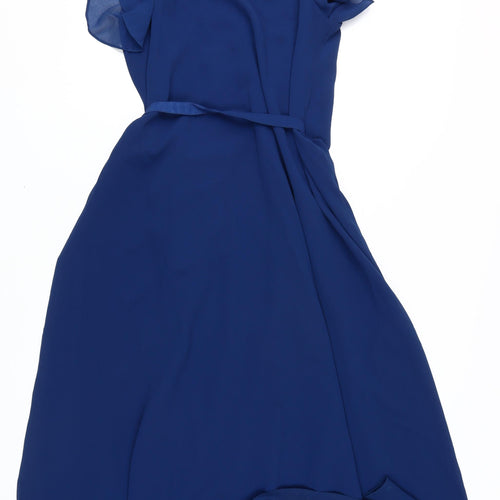 Armani Exchange Women's Blue Wrap Midi Dress, Size 10